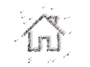 House icon made of push pins